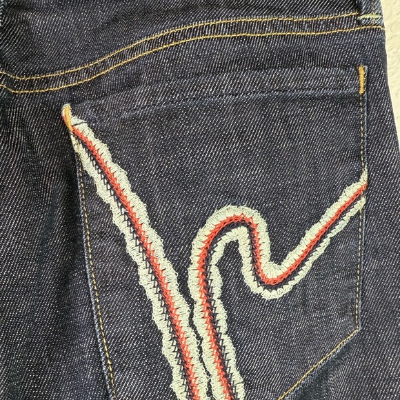 Coh citizens of humanity vintage Y2K bootcut jeans embroidered crocheted 26 long - Picture 6 of 9